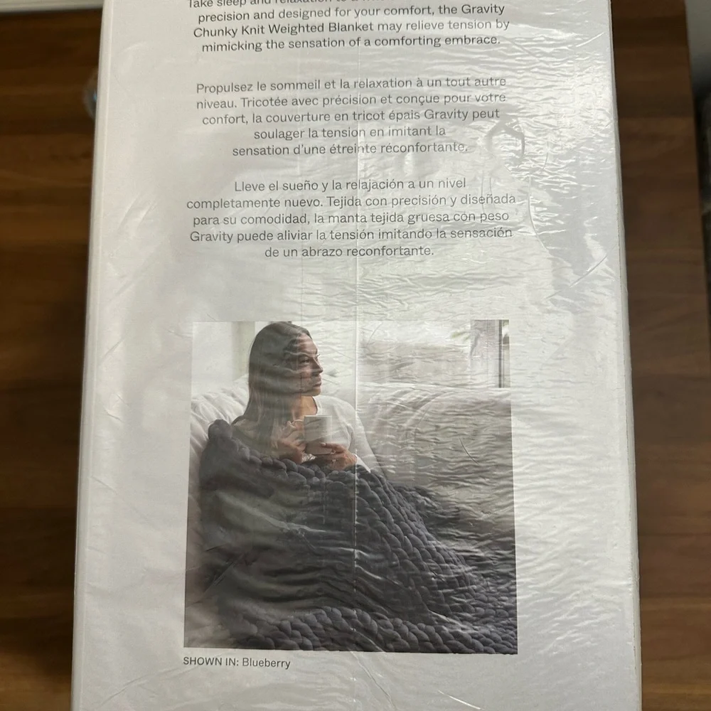 NWT Gravity Chunky Knit Weighted Blanket - Picture 6 of 8